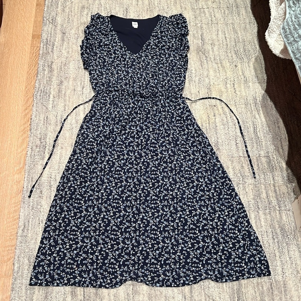 Woman’s Gap Navy Blue Long Floral Dress